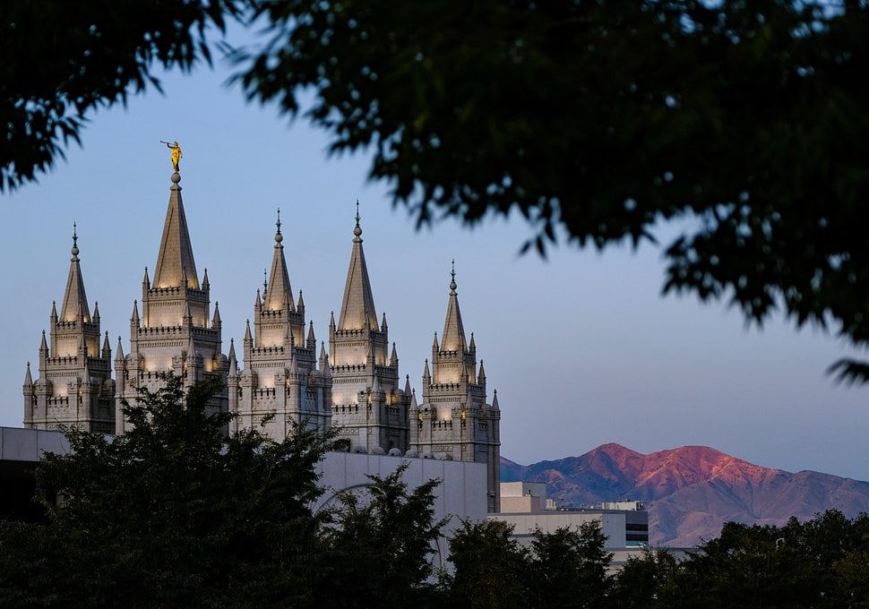(Francisco Kjolseth | Salt Lake Tribune file photo) The sun rises on the Salt Lake Temple on Oct. 5, 2019.