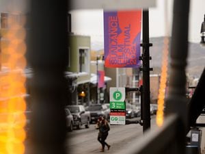 (Trent Nelson  |  The Salt Lake Tribune) A banner for the Sundance Film Festival on Main Street in Park City on Tuesday, Jan. 12, 2021. After two years of online-only screenings, the 2023 Sundance Film Festival will be in-person only for its first half, organizers announced on Aug. 30, 2022.