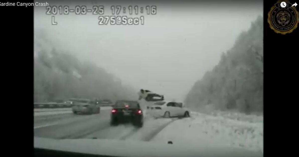 Video Car in Sardine Canyon hits Utah Highway Patrol trooper and