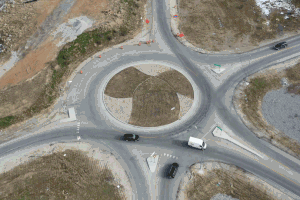 (Rick Egan | The Salt Lake Tribune) This roundabout connects 2300 East, Vimont Avenue and I-80 in Salt Lake City.