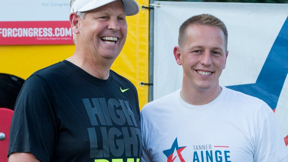 Danny Ainge takes a dip in a dunk tank for son’s campaign fundraiser