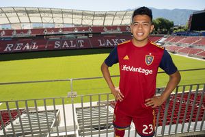 (Rick Egan  |  The Salt Lake Tribune)       Sebastian "Bofo" Saucedo, Real Salt Lake player from from Park City, at Rio Tinto Stadium, Wednesday, June 20, 2018.