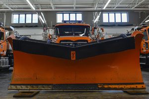 (Chris Samuels | The Salt Lake Tribune) Snowplows sit idle at a UDOT facility in Cottonwood Heights, Thursday, Dec. 2, 2021.