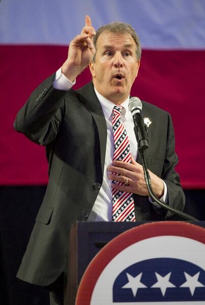 (Leah Hogsten | The Salt Lake Tribune) Chris Herrod, a candidate for Utah's 3rd Congressional District, delivers his speech at the Utah Republican Nominating Convention Saturday, April 21, 2018. Herrod and incumbent John Curtis will face off in the primary. 