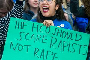 (Rick Egan | The Salt Lake Tribune)

Franchesco Lopez chants with protesters as they gather on the campus of Brigham Young University, with hundreds of BYU students at a rally to oppose how the school's Honor Code Office investigates and disciplines students, Friday, April 12, 2019, in Provo, Utah.