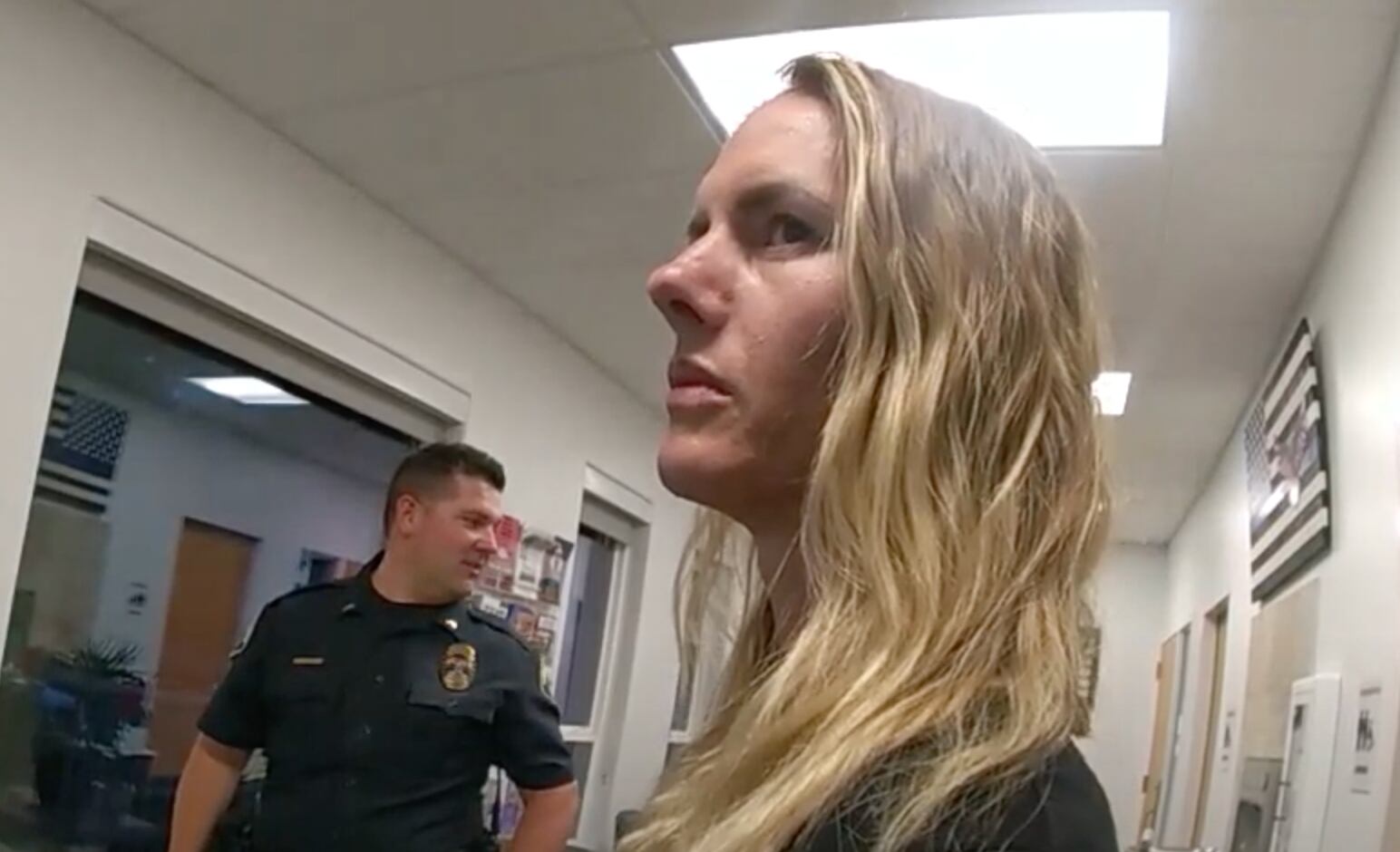(Santa Clara-Ivins Police Department) Footage from body-worn camera shows police arresting Ruby Franke after two of her children were found at the home of Jodi Hildebrandt on Aug. 30, 2023.