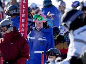 (Francisco Kjolseth | The Salt Lake Tribune) Ski and snowboard instructor Emily Sammons takes up a group of youngsters at Park City Mountain Resort as clear skies and some recent fresh snow draws the crowds on Saturday, Dec. 18, 2021. PCMR owner Vail Resorts is offering affordable housing to an additional 441 employees for the 2022-23 season and beyond, as well as wage increases and additional human resources support.