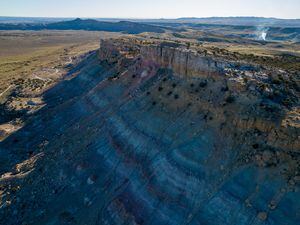 (Trent Nelson  |  The Salt Lake Tribune) The site of a proposed quarry near Vernal, just west of Dinosaur National Monument, on Wednesday, Nov. 17, 2021, where the Playa Sand Project would produce sand for use in fracking operations in the Uinta Basin.
