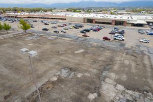 (Trent Nelson  |  The Salt Lake Tribune) Property along Redwood Road just east of West Jordan City Hall on Wednesday, May 4, 2022. The city hopes to acquire this property and transform it into its downtown.