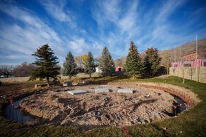(Trent Nelson  |  The Salt Lake Tribune) Construction is underway of a new monument honoring Black pioneers at This Is the Place Heritage Park in Salt Lake City on Tuesday, Nov. 30, 2021.