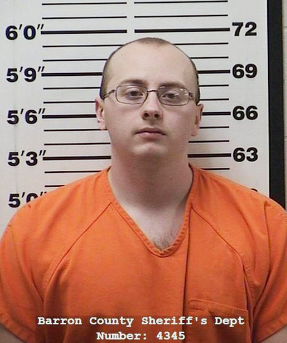 (Barron County Sheriff's Department via AP) This photo provided by the Barron County Sheriff's Department in Barron, Wis., shows Jake Thomas Patterson, of the Town of Gordon, Wis., who has been jailed on kidnapping and homicide charges in the October killing of a Wisconsin couple and abduction of their teen daughter, Jayme Closs. Close who was found alive Thursday, Jan. 10, 2019, in the Town of Gordon.