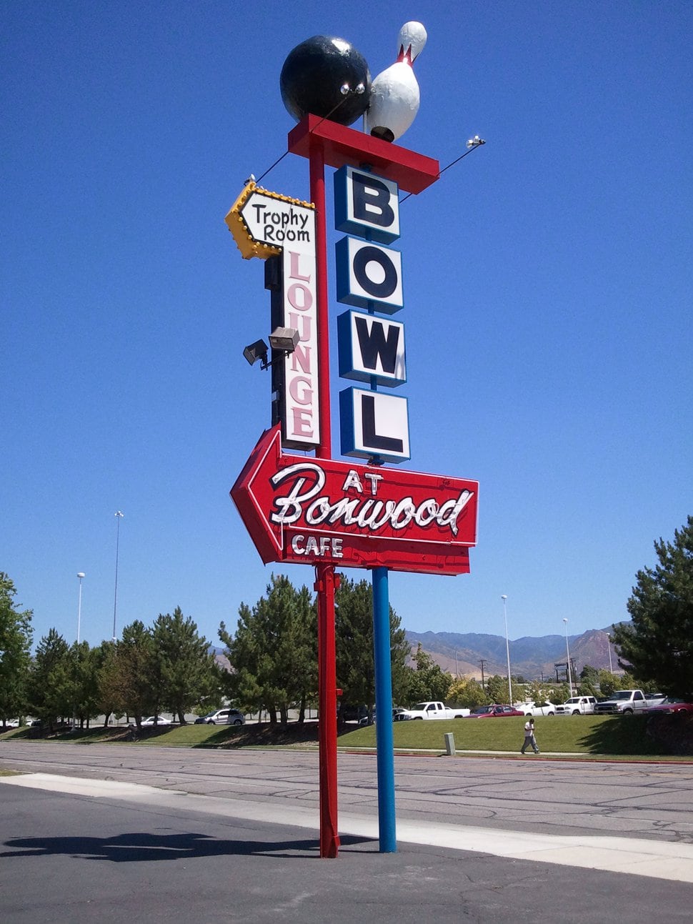 (Photo courtesy of Bonwod Bowl) The original sign at Bonwood Bowl in South Salt Lake was damaged last October, when the base of the sign was hit by a drunken driver.