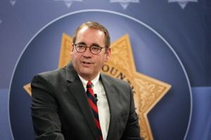 (Francisco Kjolseth | The Salt Lake Tribune) Utah County Attorney David Leavitt holds a news conference in Provo on Wednesday, June 1, 2022, where he called for Utah County Sheriff Mike Smith to resign, alleging his office is being used for “political purposes.”