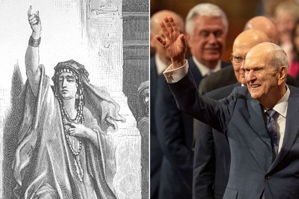 (Gustave Doré; Rick Egan | The Salt Lake Tribune) Left: The prophetess Deborah as told in the Book of Judges in the Old Testament. Right: President Russell M. Nelson of The Church of Jesus Christ of Latter-day Saints after a session of General Conference. Prophets were not expected to be part of the priestly leadership in ancient times, a distinction from today's Latter-day Saint tradition.