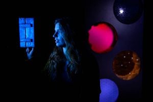 (Trent Nelson | The Salt Lake Tribune)  Justina Bonaventura in a room she designed at dreamscapes in Salt Lake City on Tuesday March 12, 2019. Dreamscapes is a project of the Utah Arts Alliance. It runs for one month from March 15 through April 15.