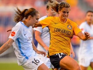 (Trent Nelson  |  The Salt Lake Tribune)  
The Utah Royals' Katie Stengel (24), shown in action against Sky Blue FC in June, scored a goal in the Royals' 2-1 loss to the Seattle Reign on Wednesday night in Tacoma, Wash.