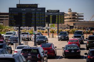 (Trent Nelson  |  The Salt Lake Tribune) Cars in the park-and-wait lot at the Salt Lake City International Airport on Thursday, June 16, 2022. The city plans to expand the lot.
