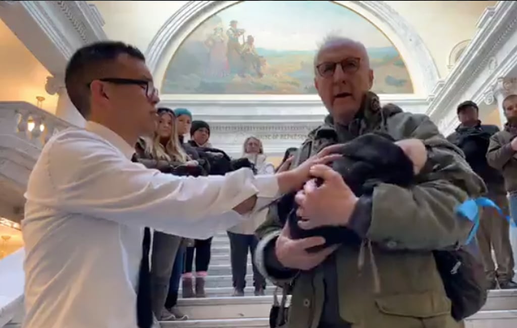 The star of 'Babe' brought a dead piglet to the Utah Capitol to make a  point about animal cruelty
