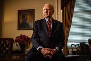 (André Chung | Special to The Tribune) Sen. Orrin Hatch in his Washington D.C. office in 2017. Hatch, Utah’s longest-serving senator, has died at 88, his office announced Saturday.