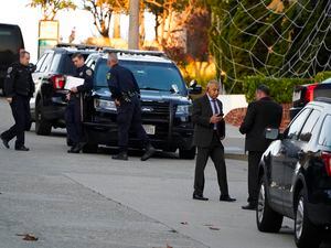 (Eric Risberg | AP Photo) Police investigators work outside the home of Paul Pelosi, the husband of House Speaker Nancy Pelosi, in San Francisco, Friday, Oct. 28, 2022. Paul Pelosi, was attacked and severely beaten by an assailant with a hammer who broke into their San Francisco home early Friday, according to people familiar with the investigation.