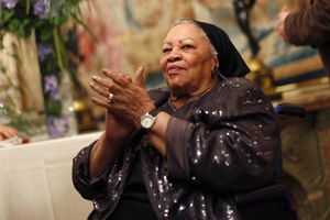 (Thibault Camus | AP photo)

In this Sept. 21, 2012, photo, U.S. novelist Toni Morrison applauds as she attends the America Festival at the U.S. embassy, in Paris.