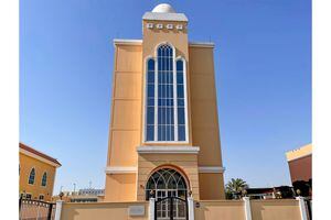 (Michael Stack | Special to The Tribune) The first chapel built by The Church of Jesus Christ of Latter-day Saints in the Middle East, in Abu Dhabi, United Arab Emirates, April 7, 2022.