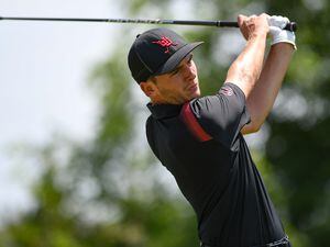 (Mark Doescher) Utah's Javier Barcos tees off in Norman, Okla. After capturing one of the five qualifying spots at the 2022 Norman regional Wednesday, the Utah golf team has reached the NCAA finals for the first time since 1988.