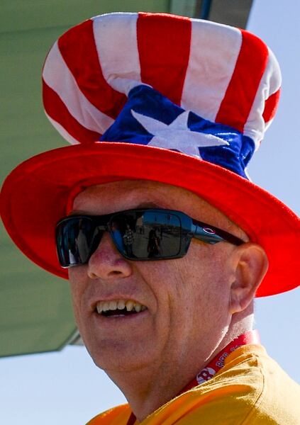 (Leah Hogsten | The Salt Lake Tribune) Kory Holdaway of Taylorsville sports a patriotic hat at the Utah Republican Nominating Convention Saturday, April 21, 2018 at the Maverik Center. 