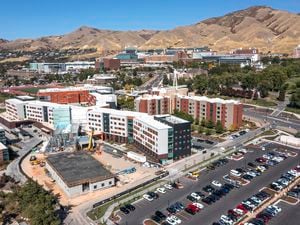 (Leah Hogsten | The Salt Lake Tribune) The University of Utah's Kahlert Village and Marriott Honors Community dorms, pictured on Wednesday, Oct. 12, 2022.