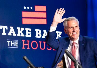 (Alex Brandon | AP) House Minority Leader Kevin McCarthy of Calif., arrives to speak at an event early Wednesday morning, Nov. 9, 2022, in Washington.