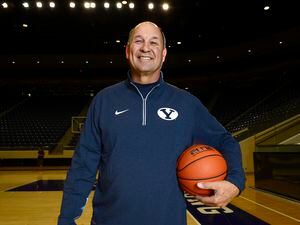 (Scott Sommerdorf | The Salt Lake Tribune) BYU Women's basketball head coach Jeff Judkins poses for a photo at the Marriott Center on Oct. 14, 2015. After announcing his retirement earlier this month, the Cougars are looking to replace their longtime head coach.