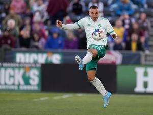 (David Zalubowski) Forward Andre Shinyashiki, then with the Colorado Rapids, plays in the first half of an MLS soccer match April 23, 2022. Shinyashiki was set to be traded to Real Salt Lake but the trade "fell apart" and now the player has been linked to a sexual assault investigation in North Carolina.