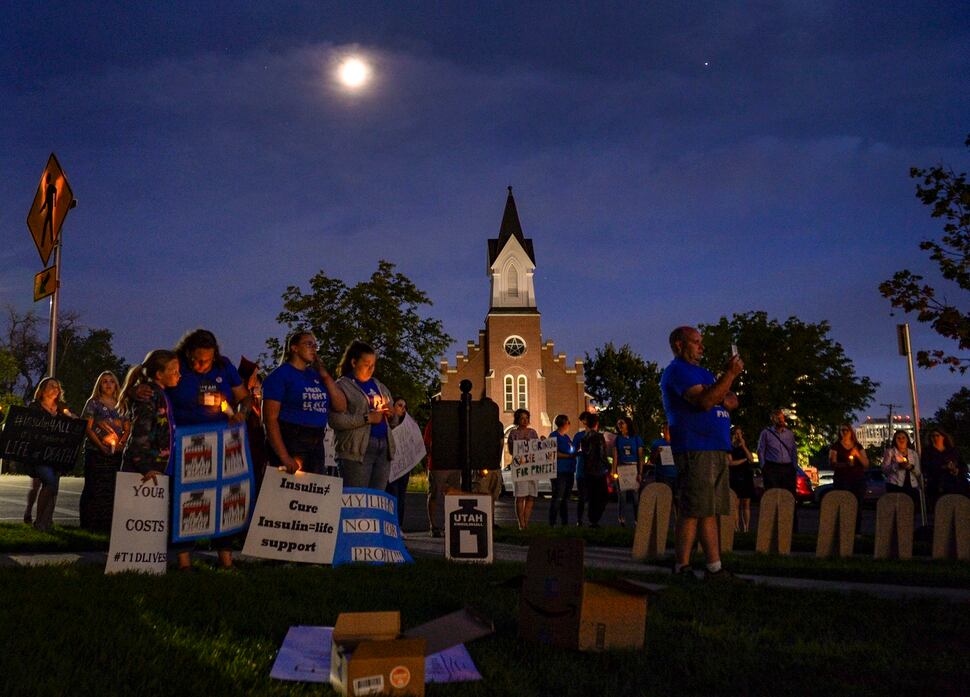 (Leah Hogsten | The Salt Lake Tribune) Diabetes patients, their families and supporters rallied for those struggling with the high cost of insulin and paid tribute to those who have died from the disease on the Capitol lawn, Saturday, Sept. 7, 2019.
