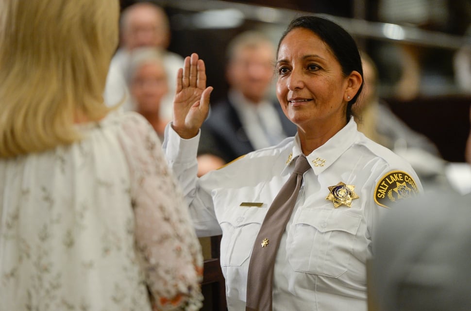 Salt Lake County swears in Rosie Rivera — its first female sheriff