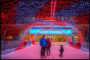 (Trent Nelson  |  The Salt Lake Tribune) Jethro, Makalah, and Gabriel Polidario stand under a tunnel of lights at Vivint Smart Home Arena in Salt Lake City on Wednesday, Dec. 2, 2020.