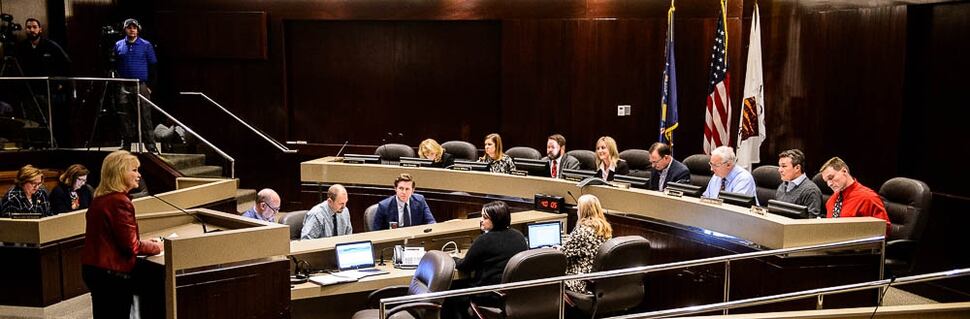 (Trent Nelson | The Salt Lake Tribune) Salt Lake County Clerk Sherrie Swensen addresses the County Council during the vote canvass in Salt Lake City on Tuesday Nov. 20, 2018.