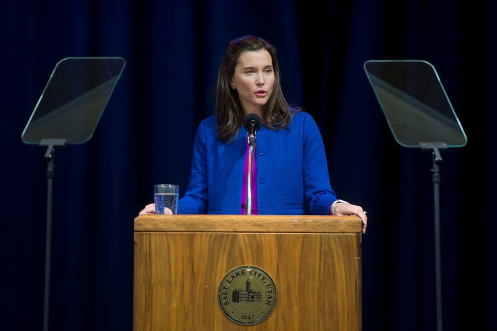 Salt Lake City Mayor Erin Mendenhall pledges action on climate change during first state of the