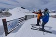 (Francisco Kjolseth  |  The Salt Lake Tribune) Skiers overlook expansion plans by Alterra Mountain Resorts, owner of Deer Valley, on Thursday, April 4, 2024. The addition of 3,700 acres of skiable terrain will include a 10-person gondola connecting East Village to Park Peak, in background, that will also feature a south-facing lodge. The Park City planning commission is mulling issuing a permit for a lift connecting the classic Deer Valley terrain to Park Peak.
