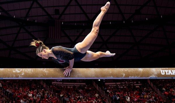 Sophomore Adrienne Randall’s rise has played a big role in Utah gymnastics team’s unbeaten season