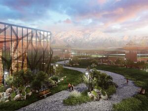 (Salt Lake City, Dan Teed) A rendering of BaseCamp SLC, Dan Teed's submission to the Ballpark Next competition.