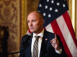 (Rachel Rydalch | The Salt Lake Tribune) Utah Governor Spencer Cox speaks about the legislative session during a press conference, Friday, March 4, 2022. 