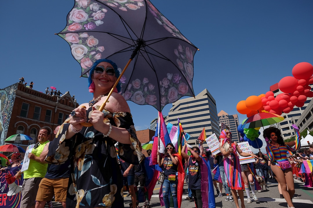 (Francisco Kjolseth  |  The Salt Lake Tribune)  Thousands participate in the Utah Pride Parade in Salt Lake City on Sunday June 2, 2019.