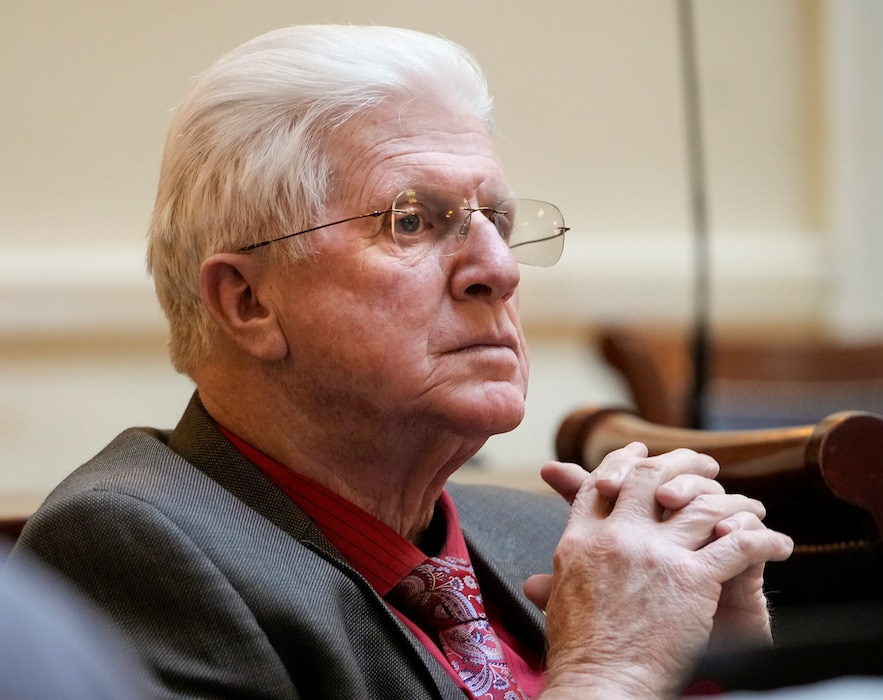 (Leah Hogsten | The Salt Lake Tribune) Sen. Don Ipson, R-St. George, during Senate floor time at the Legislative Session, Jan. 25, 2022. 