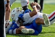 (Trent Nelson | The Salt Lake Tribune) BYU Cougars defensive lineman Tausili Akana (13) sacks Arizona Wildcats quarterback Noah Fifita (1) as BYU hosts Arizona, NCAA football in Provo on Saturday, Sept. 12, 2026.
