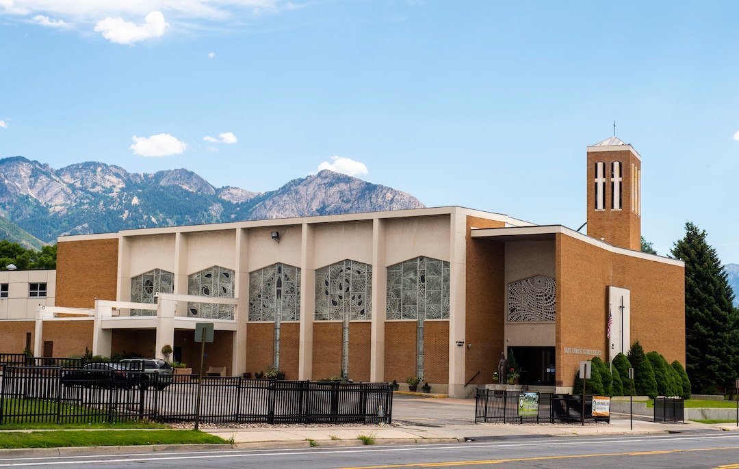(Rick Egan  |  The Salt Lake Tribune)     St. Ambrose Church and J.E. Cosgriff Memorial Catholic School, Monday, July 29, 2019.