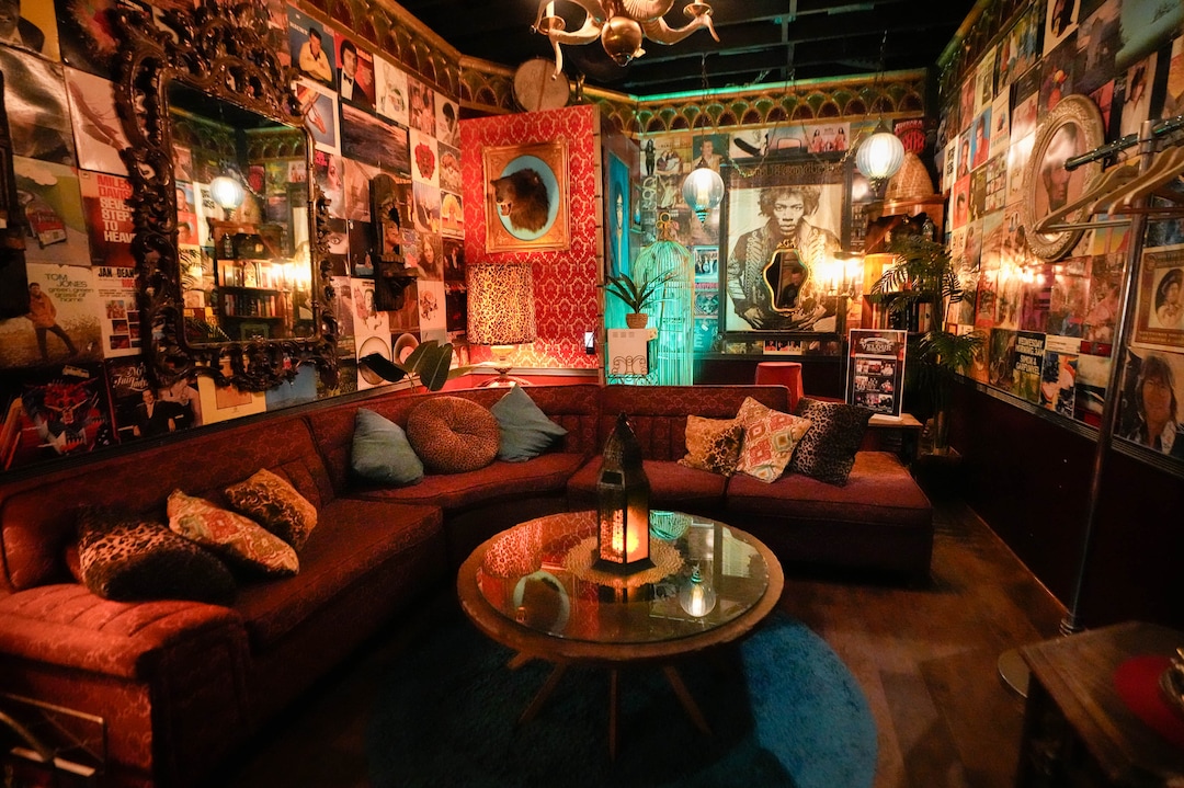 (Francisco Kjolseth | The Salt Lake Tribune) The green room at Velour Live Music Gallery on the venue's 20th anniversary Jan. 13, 2025. The room has hosted countless local bands over the years with pre and post-show musical camaraderie who got their start at the venue, like Imagine Dragons and Neon Trees.