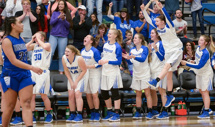 (Leah Hogsten  |  The Salt Lake Tribune)Fremont defeated Bingham 61-47 to win the 6A High School Girls' Basketball Tournament title at SLCC in Taylorsville,Saturday, Feb. 24, 2018. 