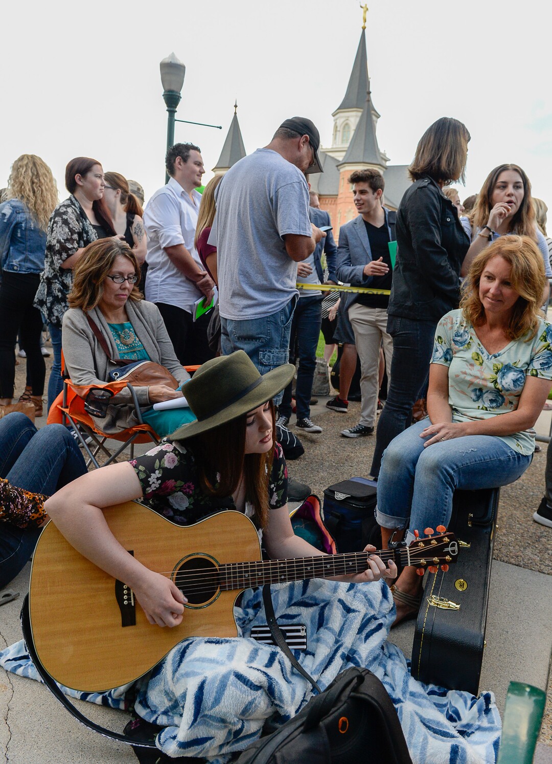 (Francisco Kjolseth  |  The Salt Lake Tribune)  Marissa Leigh of Idaho Falls warms up in line along with other "American Idol" hopefuls for auditions in downtown Provo on Wednesday morning, Aug. 23, 2017, for the revived show, which is moving to ABC and will air in early 2018.