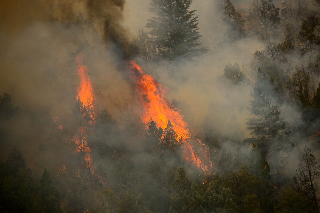 (Trent Nelson | The Salt Lake Tribune) The Coal Hollow Fire burns along Highway 6 in Utah County, Friday Aug. 10, 2018.