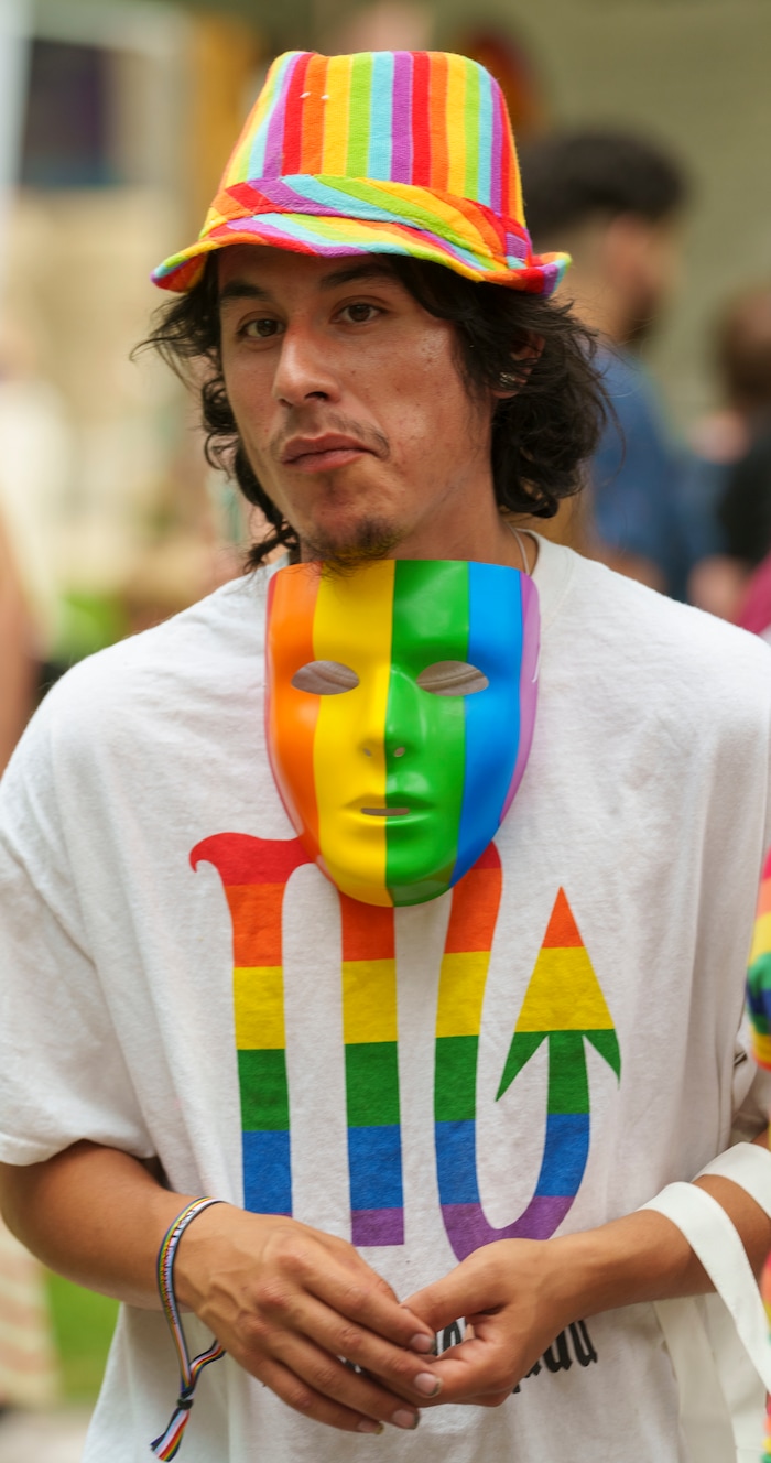 (Leah Hogsten | The Salt Lake Tribune)  Roberto Padilla of Ogden celebrates the Utah Pride Festival at Washington Square, Saturday, June 4, 2022. 